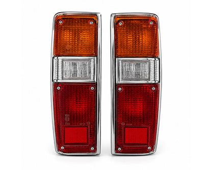Rear Combination Light - for Toyota Hilux RN30 / RN40 Pickup 1979–1983 - Chrome Frame - LH + RH Pair – OEM 81560-39645 / 81550-39645